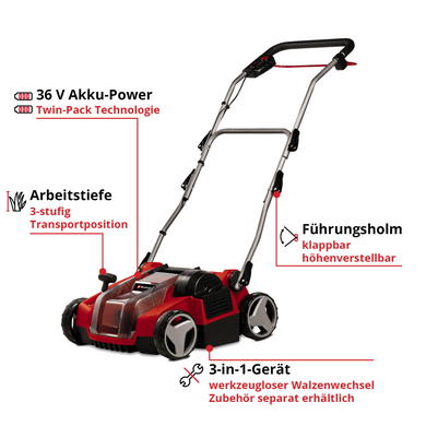 Скарифікатор акумуляторний безщітковий Einhell GE-SC 36/35 Li - Solo (3420680)