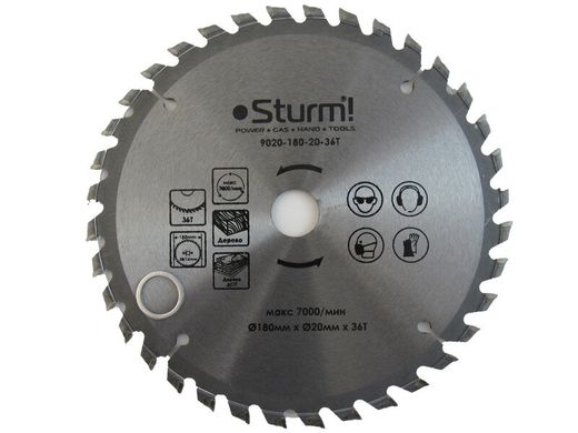 Диск пильний по дереву Sturm 9020-180-20-36T, 180х20 мм 36 зубів