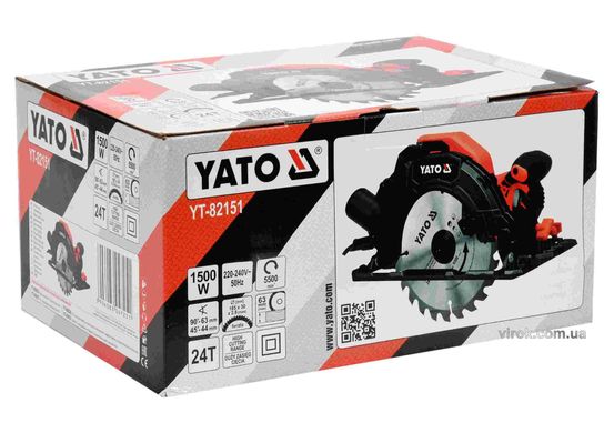 Пила дискова мережева YATO YT-82151 1500 Вт диск 185 x 20 мм