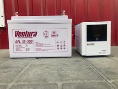 Инвертор ЛІ-800С + Аккумулятор - 100 Ач, 12В Ventura gpl 12-100