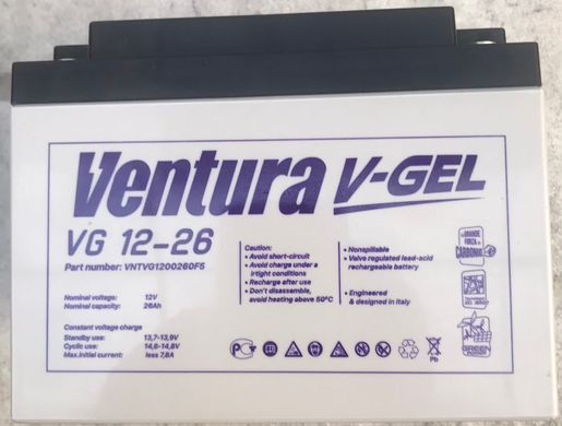 Аккумулятор 12В 26 Ач Gel Ventura VG 12-26