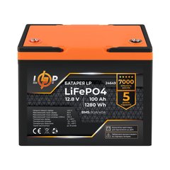 Акумулятор LP LiFePO4 12,8V - 100 Ah (1280Wh) (BMS 80A/40А) пластик для ДБЖ