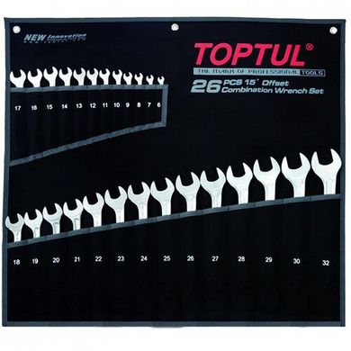 Набор ключей комбинированных 26 шт. 6-32 "Super-Torque" TOPTUL GPAW2601