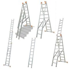 Многоцелевая лестница с перекладинами для лестничных маршей KRAUSE Monto Tribilo 3x10 ступеней