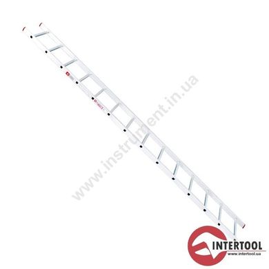 Приставная лестница InterTool LT-0114 14 ступеней 3.96м Лестница алюминиевая приставная 14 ступеней 3.96м