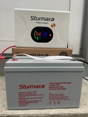 Комплект ИБП Sturmax 1200 ВA LED PSM951200SWV + Аккамуляторная гелевая батарея GEL 12B 100 Аг