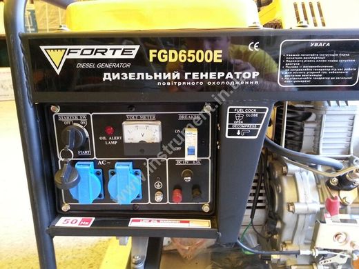 Дизельный однофазный генератор Forte FGD6500E