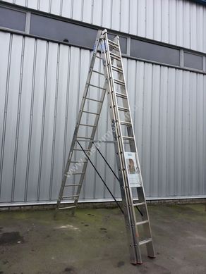 KRAUSE Tribilo 3x14 ступеней Алюминиевая трехсекционная лестница 3x14