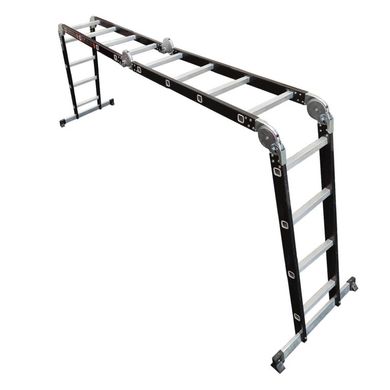 Шарнирная лестница-стремянка Dnipro-M ULTRA, платформа Plywood, 4x4 16 ст