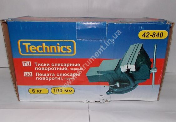 Тиски слесарные поворотные Technics 42-840 100 мм, 6 кг