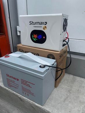Комплект ДБЖ Sturmax 600 ВA LED PSM95600SWV + Акумуляторна гелева батарея GEL 12B 100 Аг Sturmax