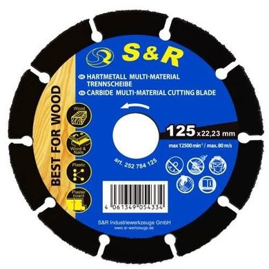 Диск S&R карбид-вольфрамовый 125 x 22.23 мм MULTI-MATERIAL (252784125)