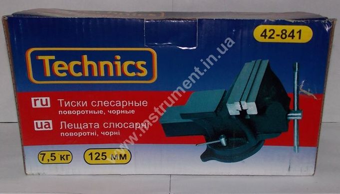 Тиски слесарные поворотные Technics 42-841 125 мм, 7,5 кг