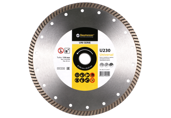 Алмазный диск Baumesser TURBO UNIVERSAL 115x1,8x8x22,23